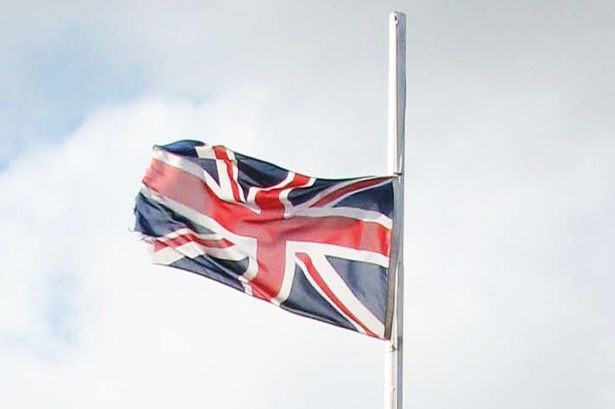 half mast England flag